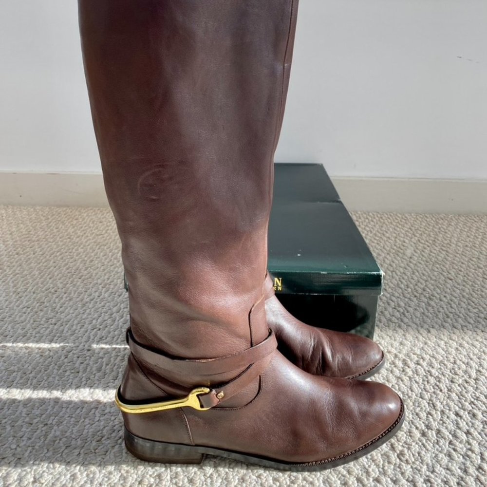 Lauren Ralph Lauren Jenny Leather Riding Boots (Size 11)